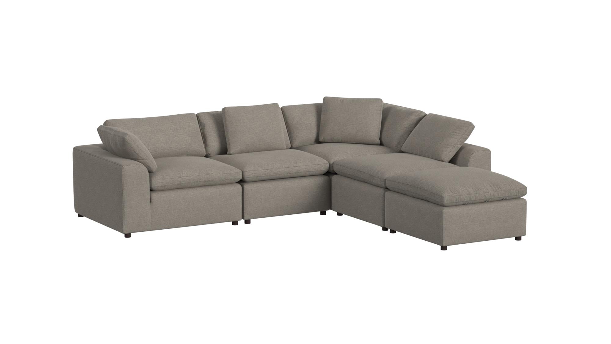 York Modular Ottoman, Urban Steel Taupe - Taupe