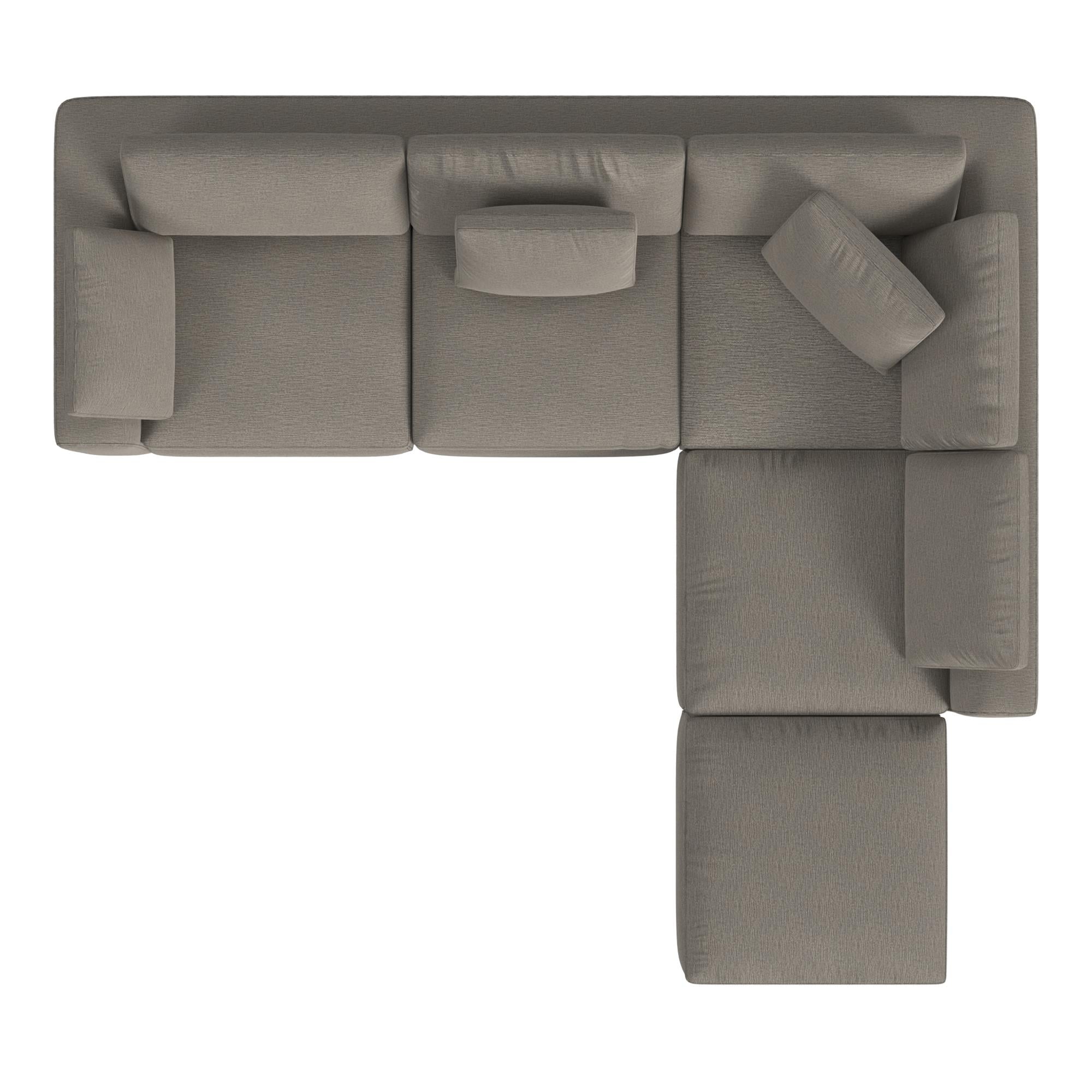 York Modular Ottoman, Urban Steel Taupe - Taupe