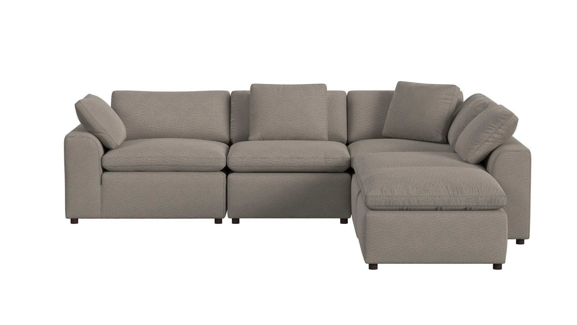 York Modular Ottoman, Urban Steel Taupe - Taupe