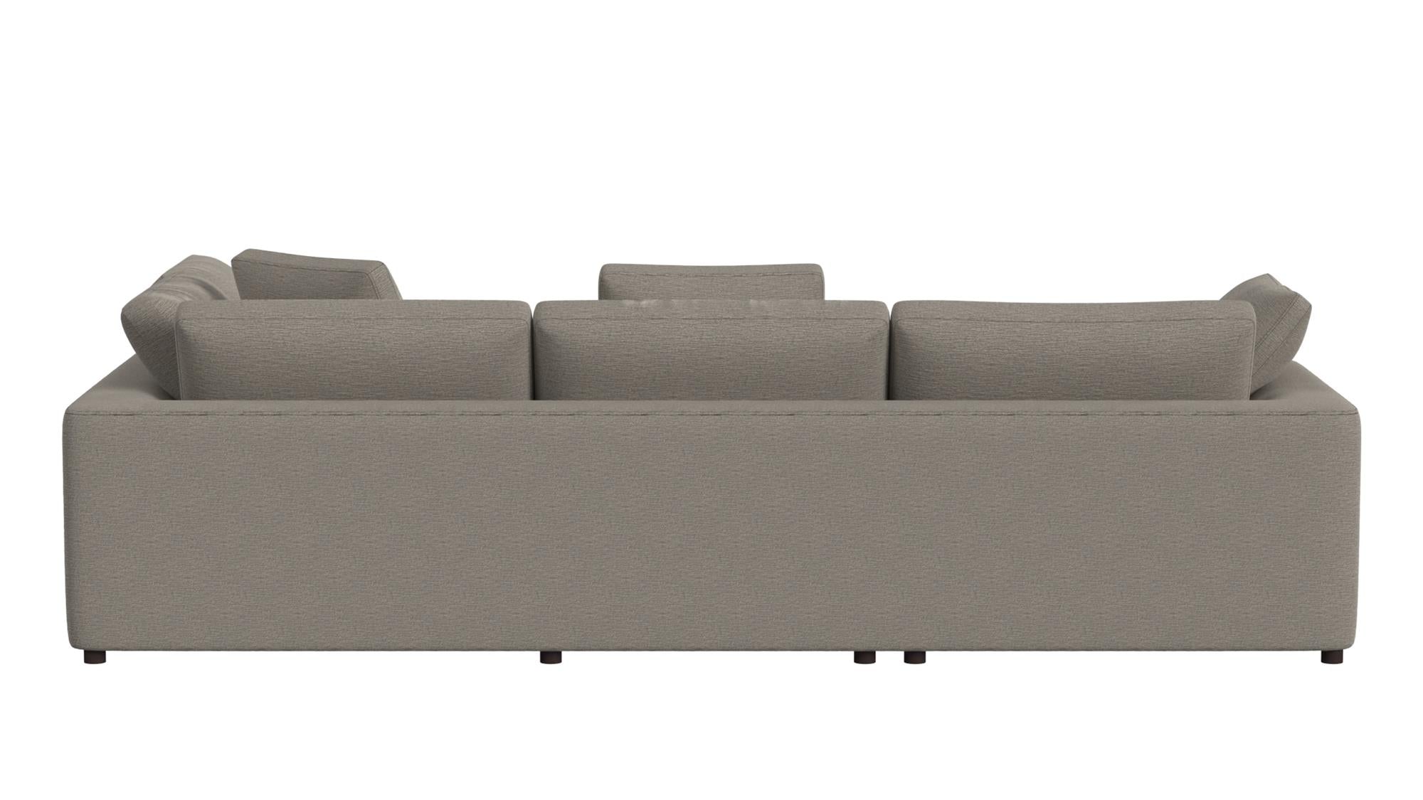 York Modular Armless Chair, Urban Steel Taupe - Taupe