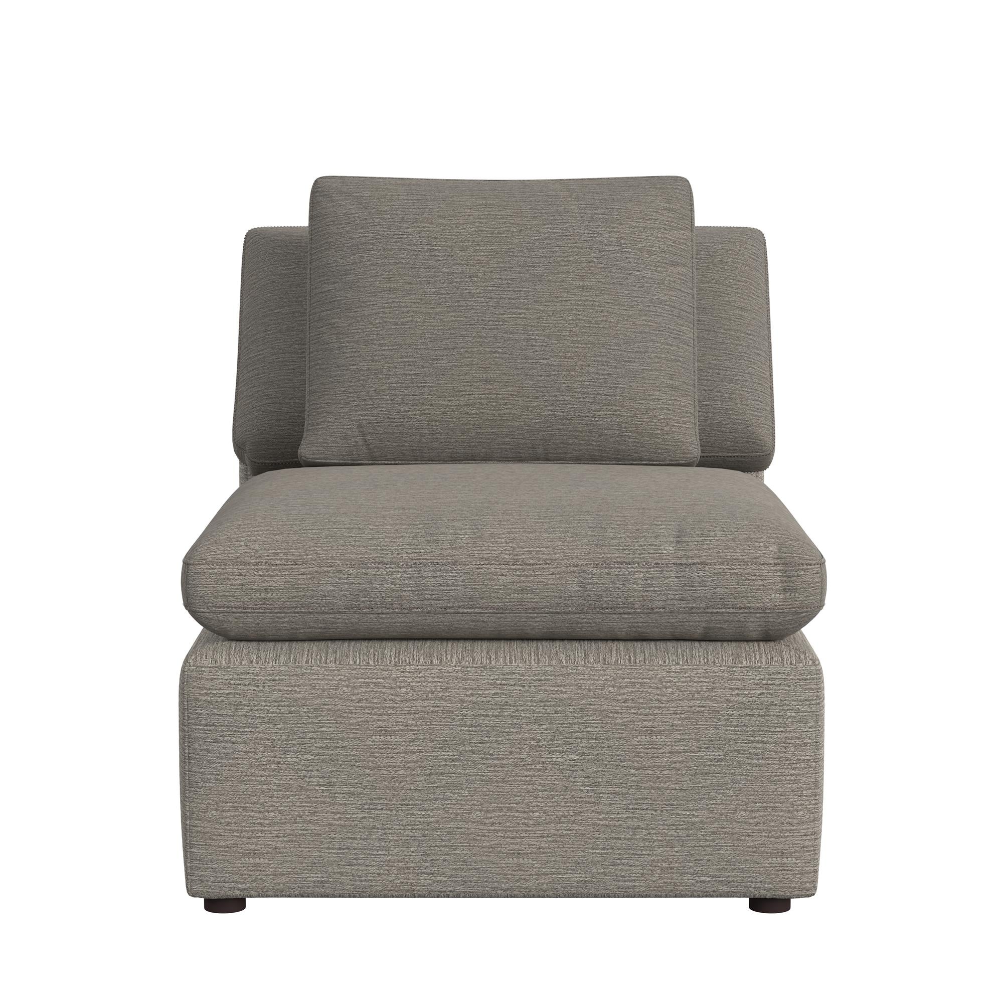 York Modular Armless Chair, Urban Steel Taupe - Taupe