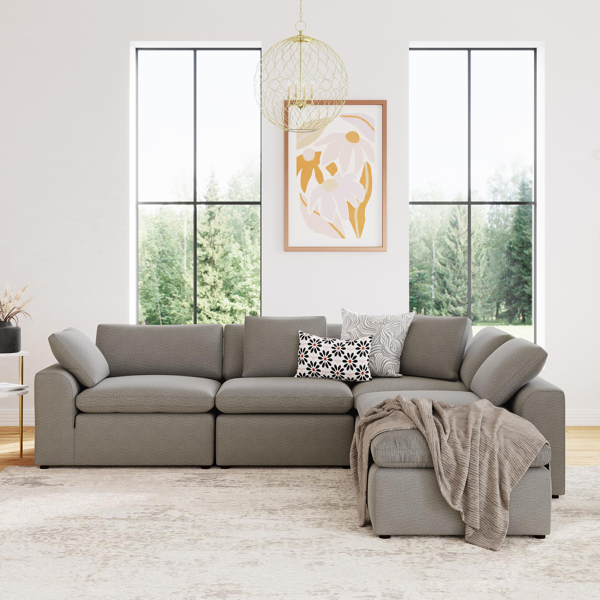 York Modular Corner Chair, Urban Steel Taupe - Taupe