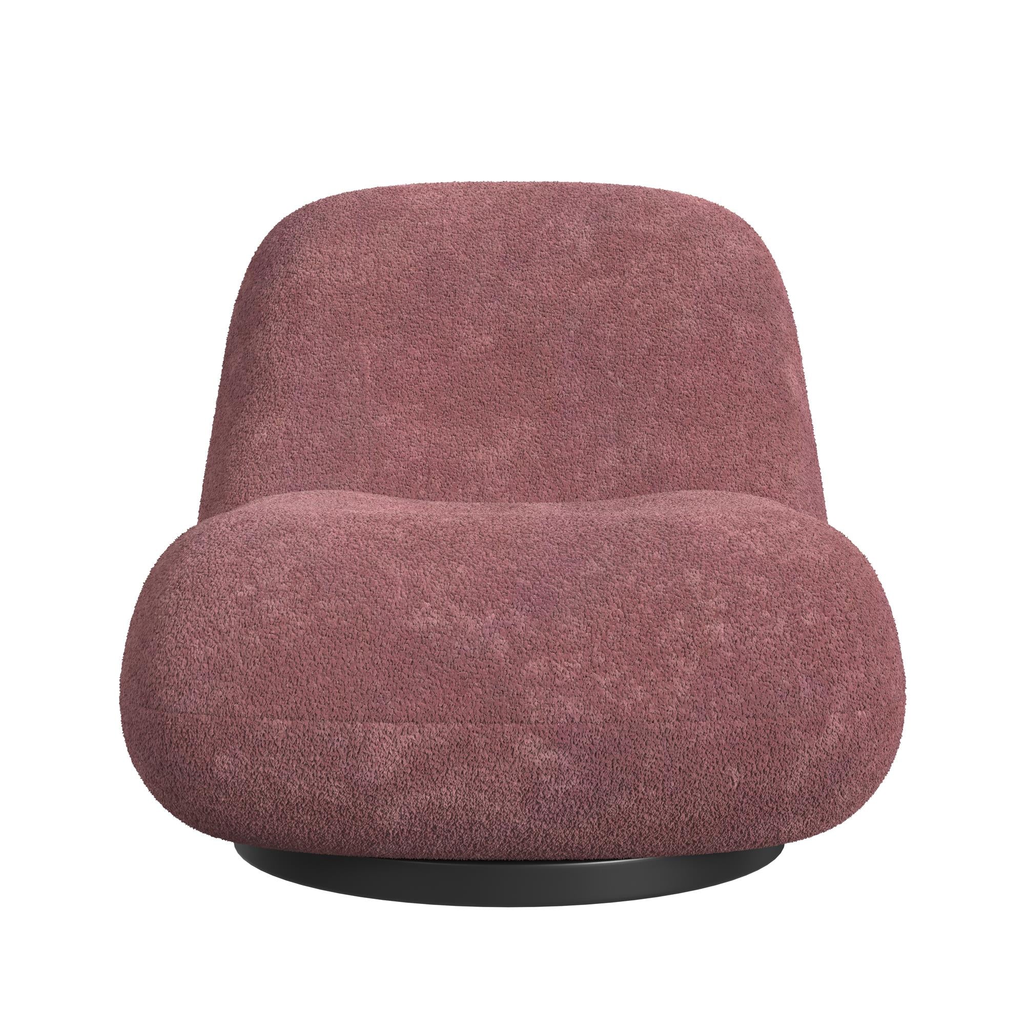 Crosby Boucle Swivel Chair, Berry - Berry