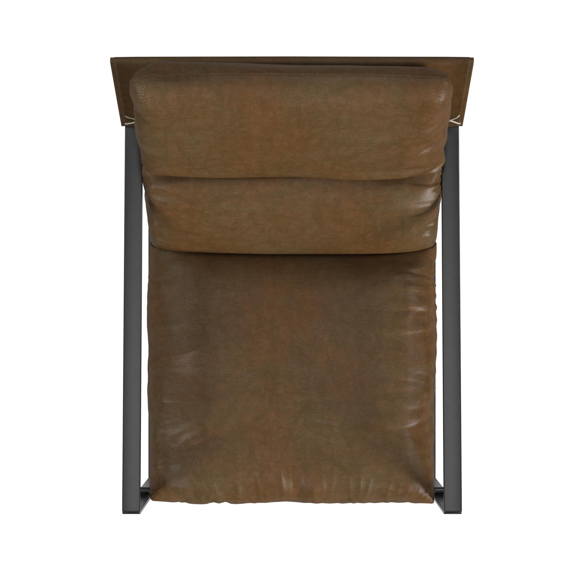 Varick Faux Leather Accent Chair, Acorn - Acorn