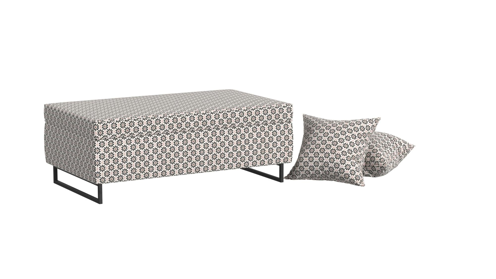 Bleeker Rectangular Storage Ottoman and 2 Pillows Set - City Sky Floral - N/A