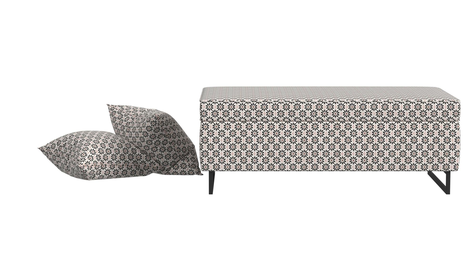 Bleeker Rectangular Storage Ottoman and 2 Pillows Set - City Sky Floral - N/A