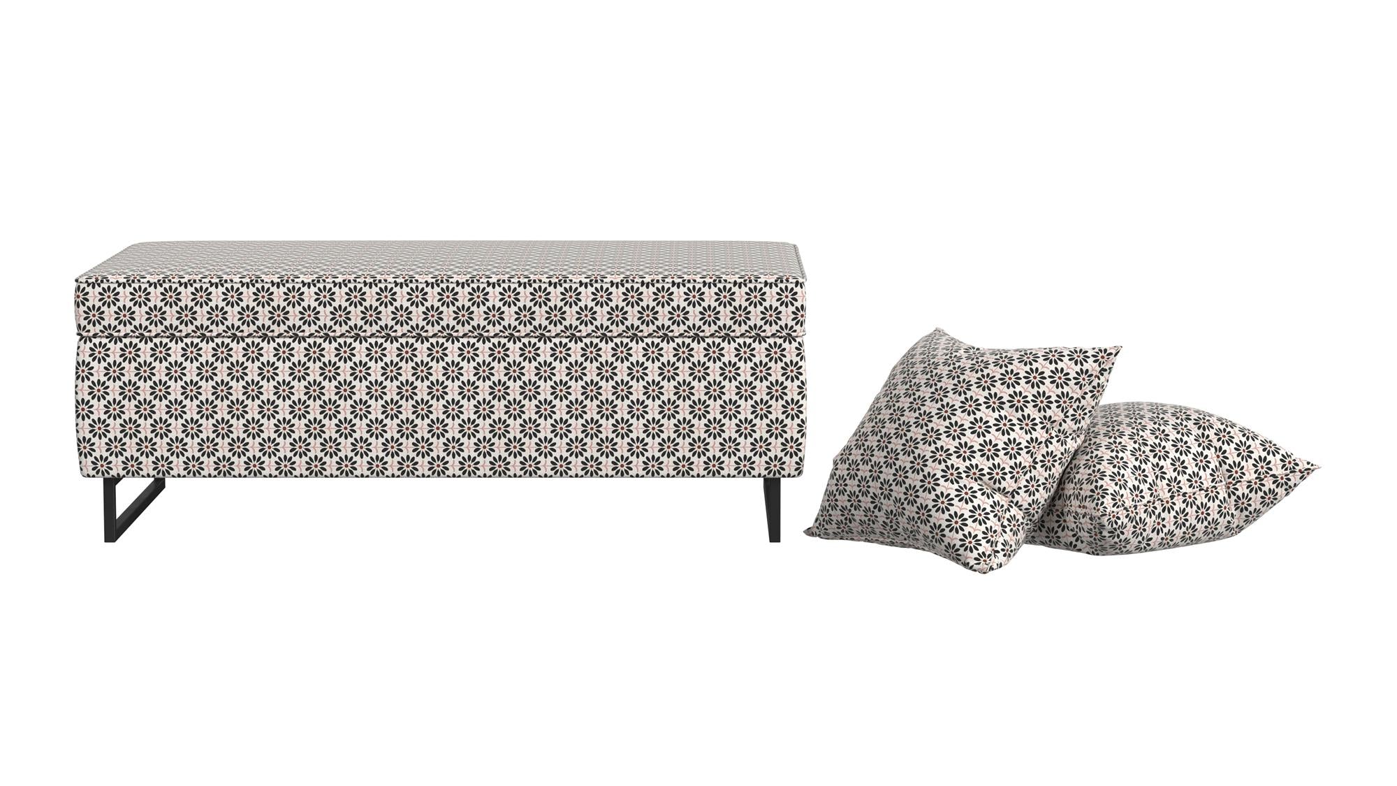 Bleeker Rectangular Storage Ottoman and 2 Pillows Set - City Sky Floral - N/A