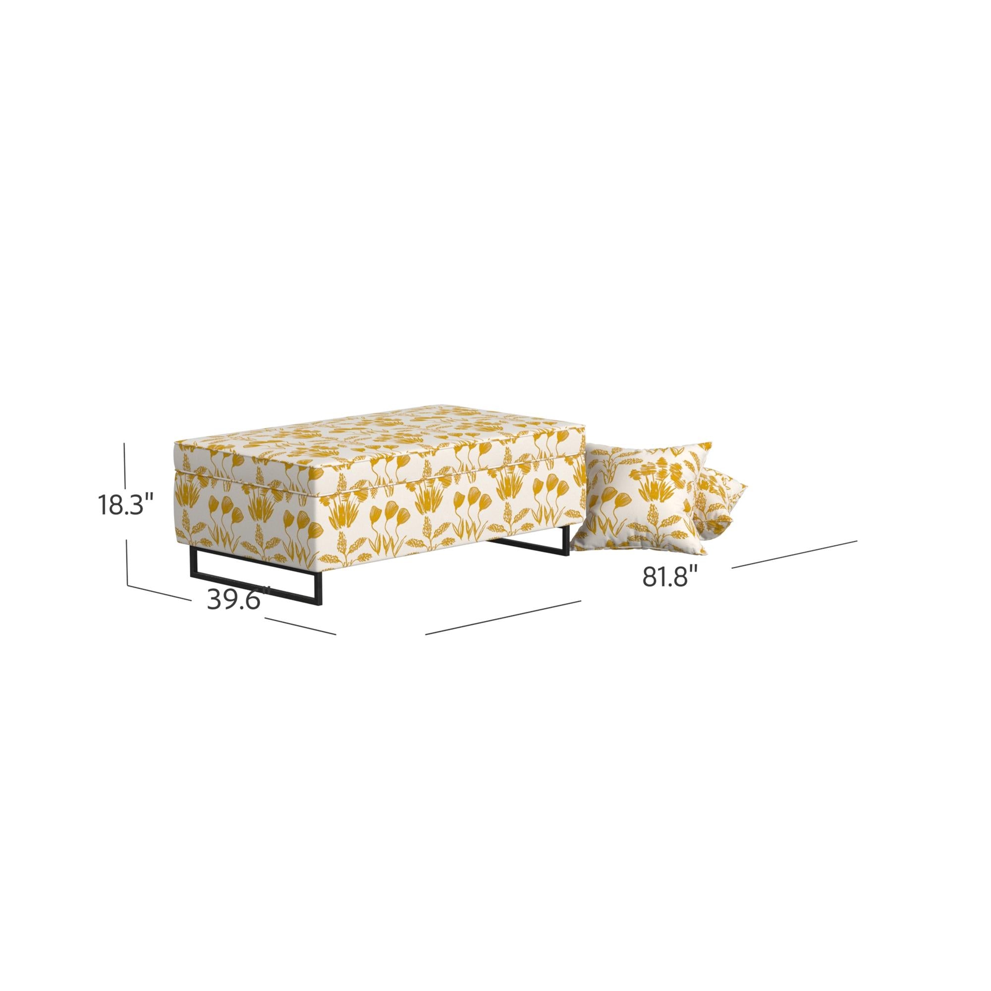 Bleeker Rectangular Storage Ottoman and 2 Pillows Set - Golden Hour Flower Garden - N/A