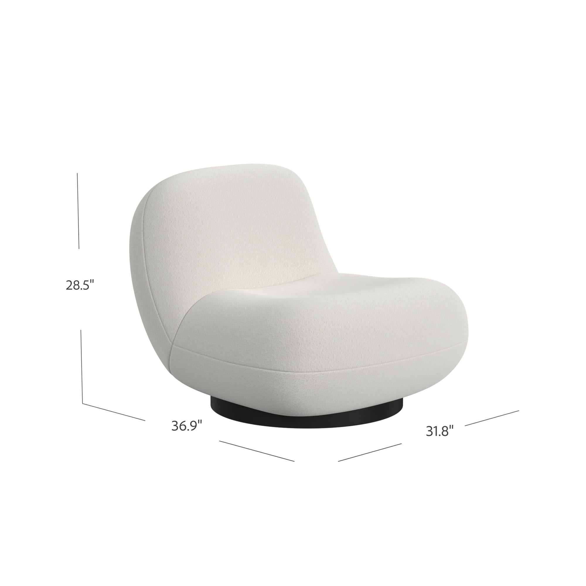  Crosby Boucle Swivel Chair - White - N/A