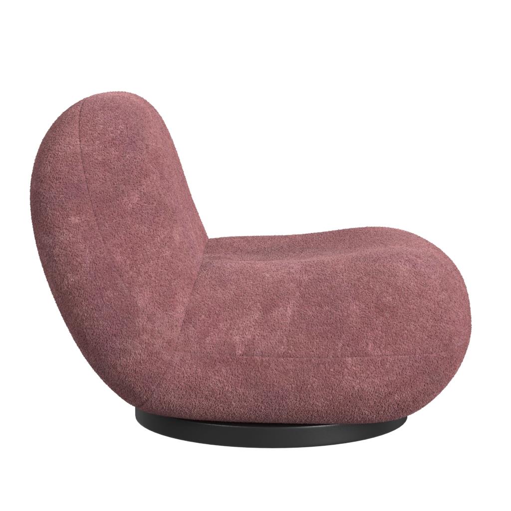 The Village Crosby Boucle Swivel Chair, Berry - Berry