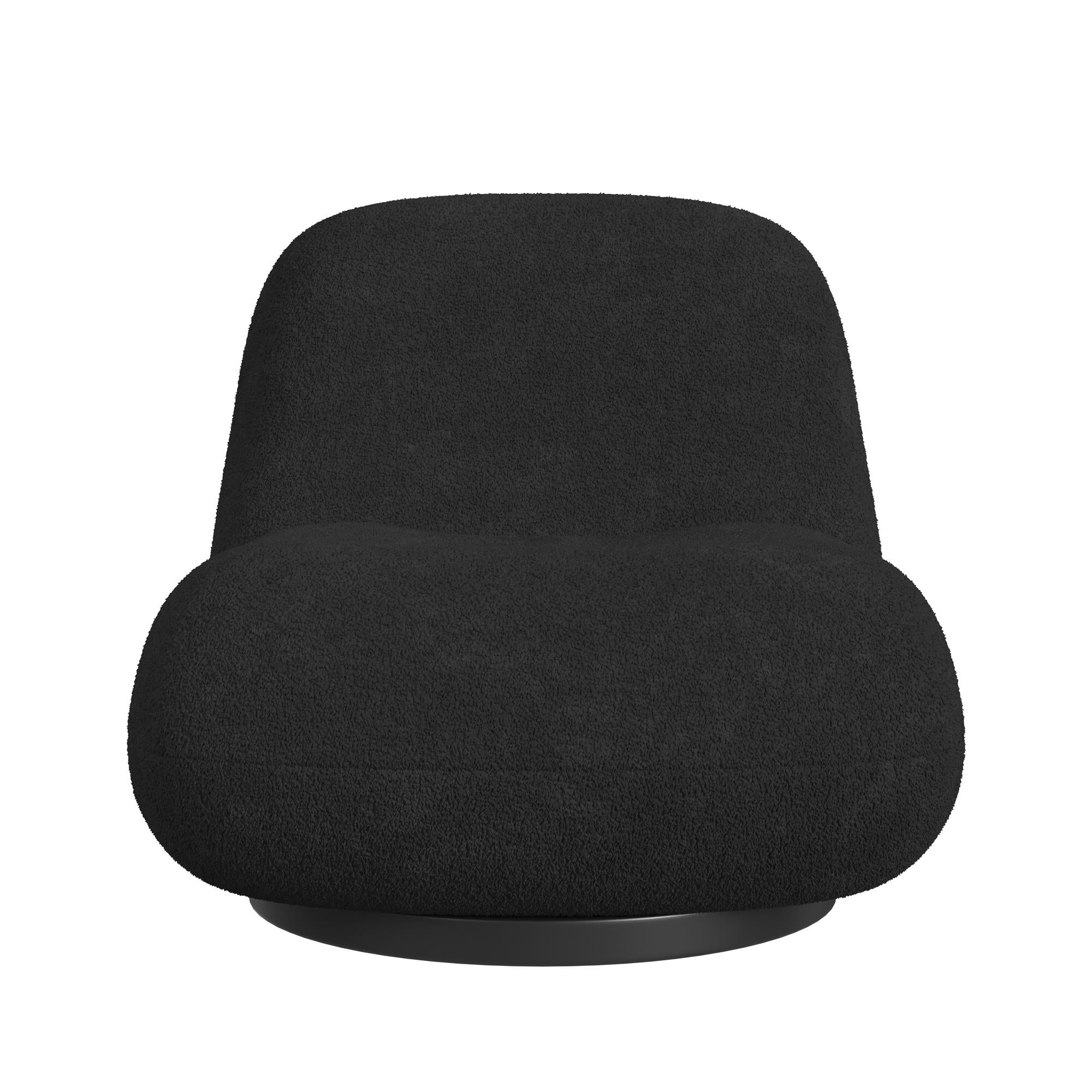 The Village Crosby Boucle Swivel Chair, Black - Black
