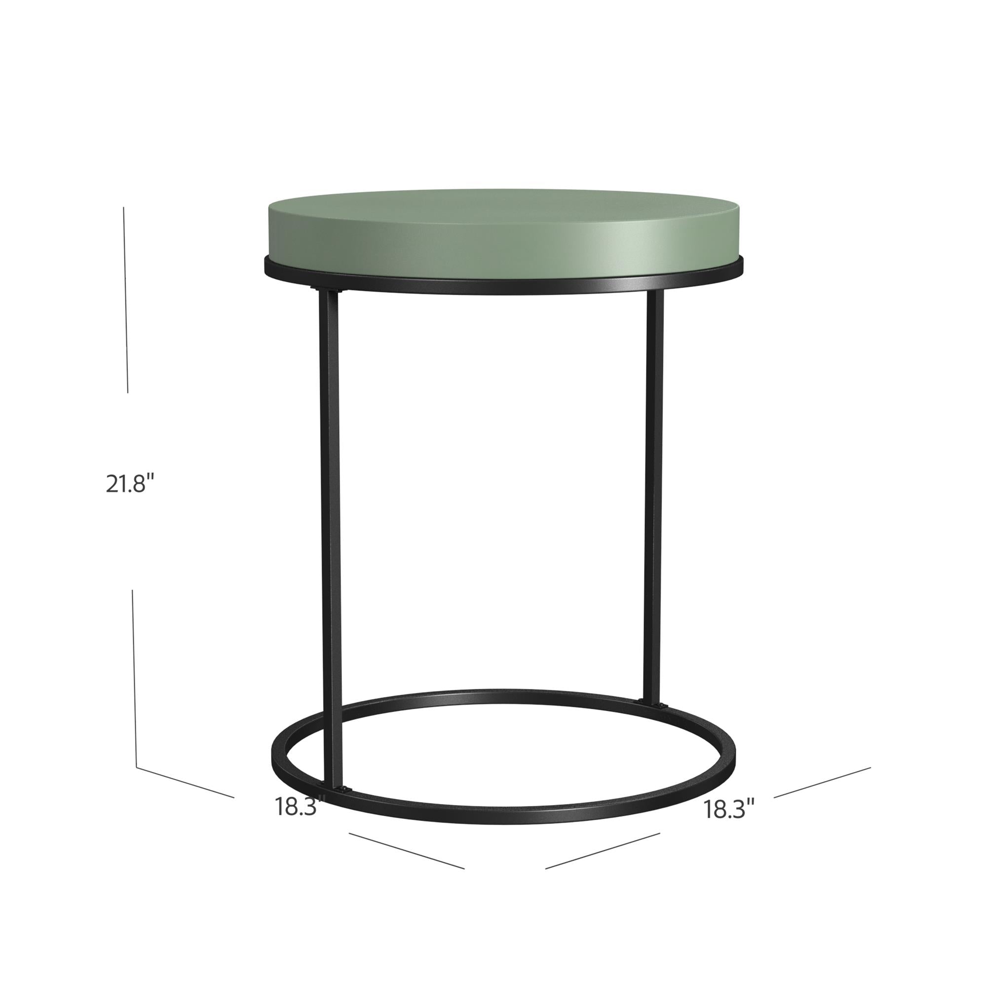 The Village Perry Round Accent Table, Sage Green - Sage