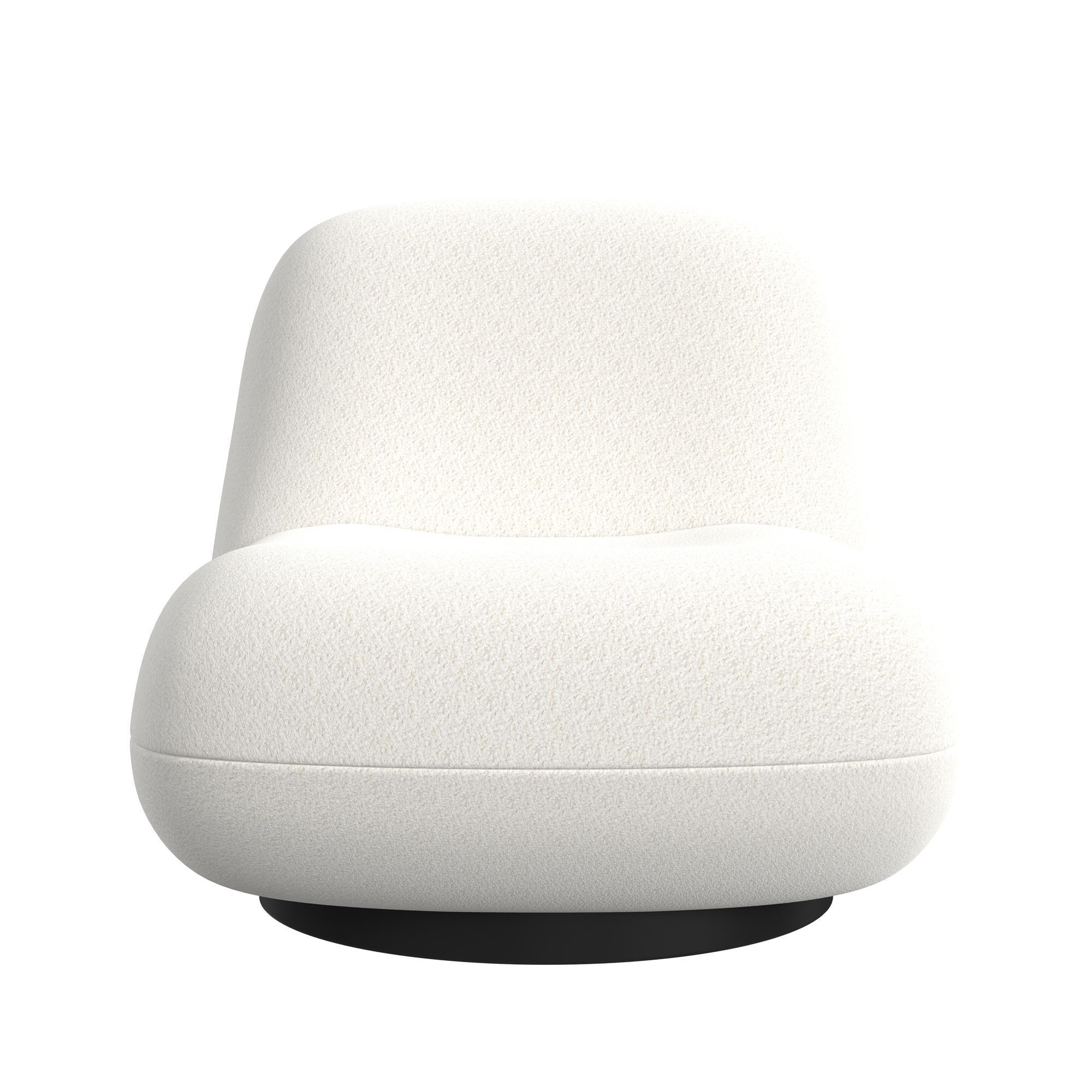 The Village Crosby Boucle Swivel Chair - White - N/A