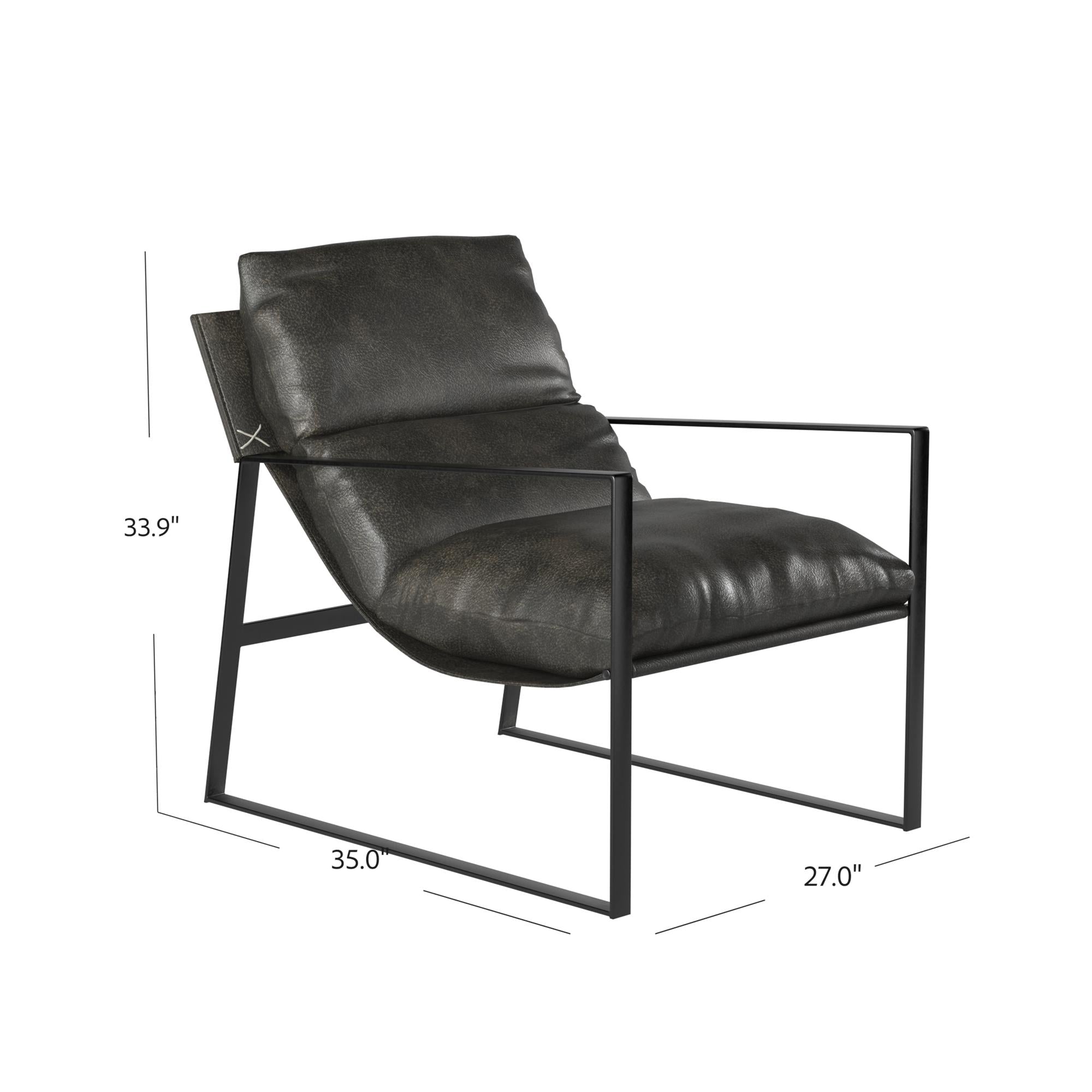  Varick Faux Leather Accent Chair - Espresso - N/A